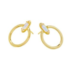 Kendra Scott Emma 14K Gold Over Brass Open Frame Hoop Earrings - Dichroic Glass